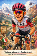 Poster — Italia on Wheels 26 — Pogačar Attack